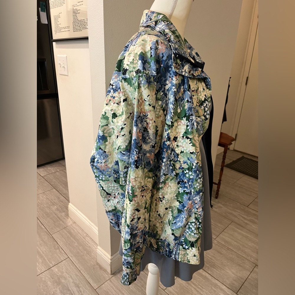 Rare Find! Vintage Ribbons Floral Lined Windbreaker Jacket - Size Large - Picture 15 of 17